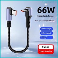 YIN 15 25 50cm Short 66W USB Type C to Type C Cable 90 Degree Elbow USB C To Type C