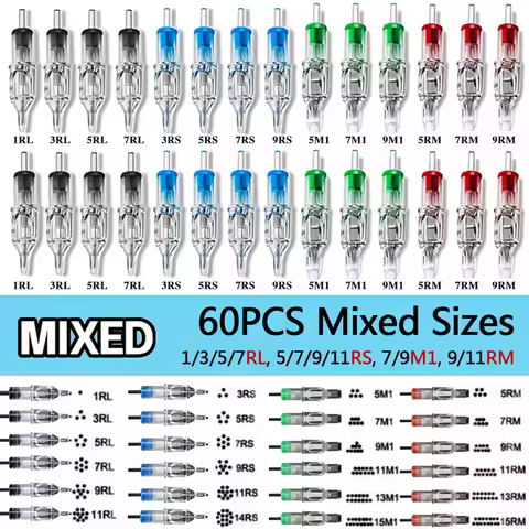 Professional Tattoo Cartridge Needles RL RS M1 RM Sterilized Tattoo Needle Permanent Makeup Safety T