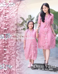 Terbaru 2024 Dress Paskah Couple Vania Busui Ibu Anak Perempuan 1 - 8 Tahun Bahan Brokat Kondangan