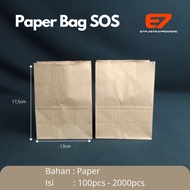 Paper SOS Bag Brown - Paper Bag - Food Paper Bag - (50pcs)
