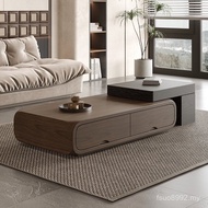 Mesh Color Small Apartment Household Simple Coffee Table Walnut Style Living Room Combination Retrac