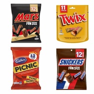 Snickers Fun Chocolate Size 12pcs / Violet Crumble Chocolate / Mars Share Pack / Australian Picnic C