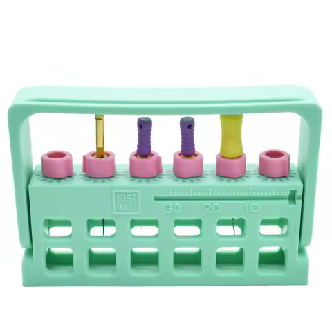 Dental Autoclavable Disinfection Record Times Endo Files Holder Box Instrument 6 Holes For Dentist T