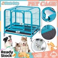 Pet Cage，Dog Cat Metal Cage Dog Crate Dog Collapsible Cage Dog Kennel with Four Wheels Thickened Iron Cage Small Dog Teddy Dog Iron Cage Puppy Kitten Cage