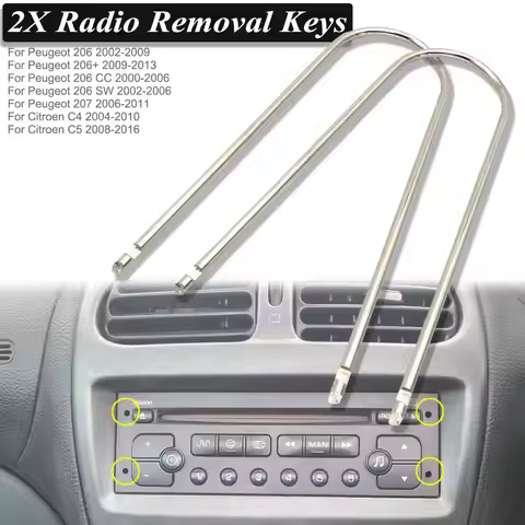 2pcs Car Stereo Radio Removal Keys Vehicle CD Disassembly Changer Tools For Citroen C4 C5 Peugeot 20