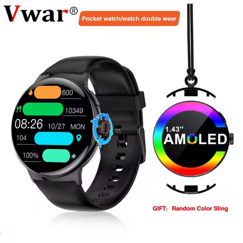 Vwar Pixel 2 Smart Watch Men Bluetooth Call AMOLED Always-on Screen Heart Rate Monitor Sports Smartw
