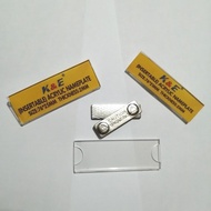 (with magnet pin)Insertable Blank Acrylic Nameplate Clear Badge Plate(76x21mm&76x25mm)2mm thickness