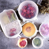 1套3件矽膠保鮮膜 可重用的保鮮膜 透明冰箱食物蓋 可拉伸的密封蓋Silicone Lid