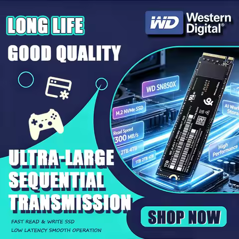 Western Digital High Speed Gaming 1TB 2TB 4TB SSD WD_BLACK SN850X PCIe4 x4 M.2 2280 Drive Storage Fo