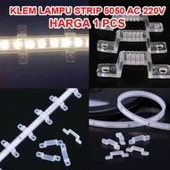 5050 AC 220V Clear Transparent LED Strip Light Clamp Lampu LED Lampu LED Panjang LED Light Strip
