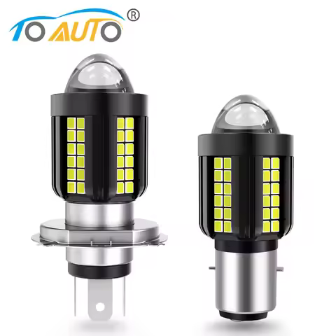 H4 LED Projector Lens Headlight Motorcycle 12V 2600LM 20W BA20D Led Light Bulbs White Yellow Signal 
