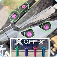 OFF-X Titanium GR5 Screw Rear Fender Skru Mudguard Belagang Skru M6 Star Head Titanium Full Set Moto