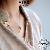 AIFEI JEWELRY Accessories Pendant 純銀項鏈 Perak Korean Necklace Women Silver Jade For Rantai Gold Leher Perempuan Original 925 Sterling Chain N936