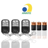 KIT 3 ORIGINAL Remote Control for Electronic Gates, Compatible with 433Mhz, Automatic Garage, 4 Butt