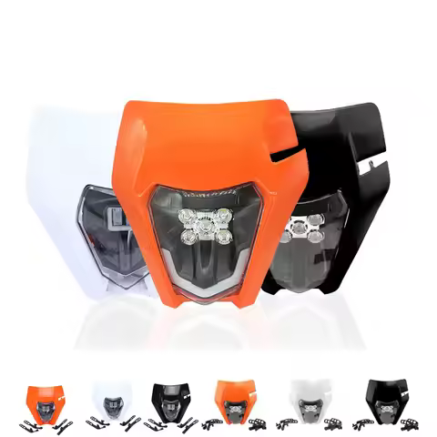 Universal Supermoto Dirt Bike Front Lamp Hi/Lo Beam Motorcycle Headlight LED Enduro for KTM EXC XC S