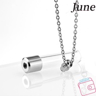 JUNEGOODS Wishing Bottle, Fillable with Chain Glass Bottle Necklace, Keepsake DIY Ashes Holder Memor