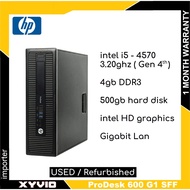 HP ProDesk 600 G1 SFF i5 - 4570 (Gen 4) 3.20Ghz | 4GB DDR3 | 500GB Hard Disk Business Desktop Comput