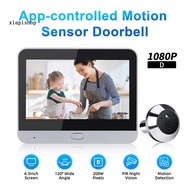 XPS Video Doorbell with Motion Sensor 1080p Clear Resolution Doorbell 1080p Hd Video Doorbell with Wide Angle Camera Smart App Integration Motion Sensor Doorbell for Home