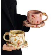 Ceramic Mug cherry Mug Strawberry Mug High-end Ceramic mug/Cofee Mug with saucer