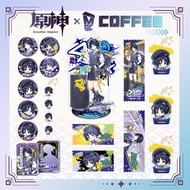 Genshin Impact Mega Coffee Wanderer Merchandise Pin Keychain Acrylic Standee Block Laser Ticket