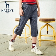 HAZZYS品牌童装哈吉斯男童裤子夏季新品中大童休闲七分裤 蓝花纱 130cm