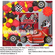 F1 Racing Car Balloon Set F1 Birthday Balloon Party Decoration F1 Racing Car Belon Hari Jadi Kanak-K