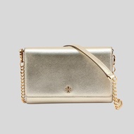 TORY BURCH Emerson Chain Wallet Crossbody White Gold 73383