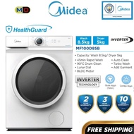 MIDEA MF100D85B 2 In 1 Washer Dryer Inverter (8.5kg Wash & 5kg Dry)Mesin Basuh + Pengering Baju