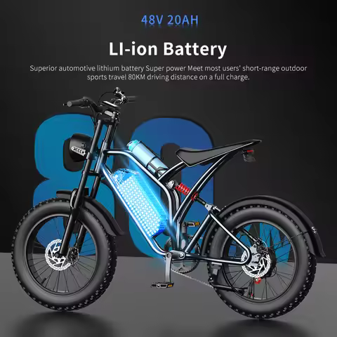 EKX T1 Electric Bicycle 20*4.0 Fat Tire 1000W Motor 48V20AH Lithium Battery Road Electric Bike Adult