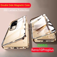 Camera Protection Case For OPPO Reno 11 PRO 10ProPlus Reno 10Proplus Double Sided Glass Magnetic Protective Cover For Reno10proplus reno10pro+ Full 360° Protection Hard Cases Cover