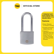 Yale Y120B 50mm Outdoor Long Boron Shackle Brass Padlock with Chrome Finish Y120B/50/163/1 - 1 pc Pa