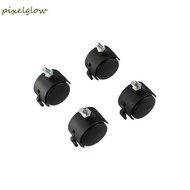PIXELGLOW Chair Wheel Silent Plate Black Nylon Replacement For Industrial Furniture with Brake Rotat
