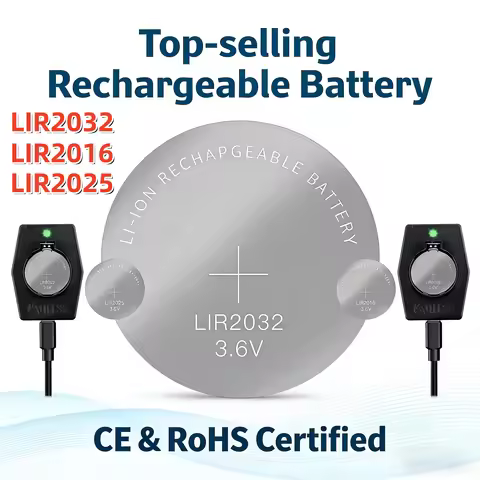 Rechargeable LIR2032 LIR2025 LIR2016 Battery, Can Replace CR2032 CR2025 CR2016 Lithium for Watches (
