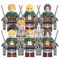 Attack on Titan Annie Leonhart Erwin Smith Japanese Anime Mini Building Block Figure Toys Kids Gift