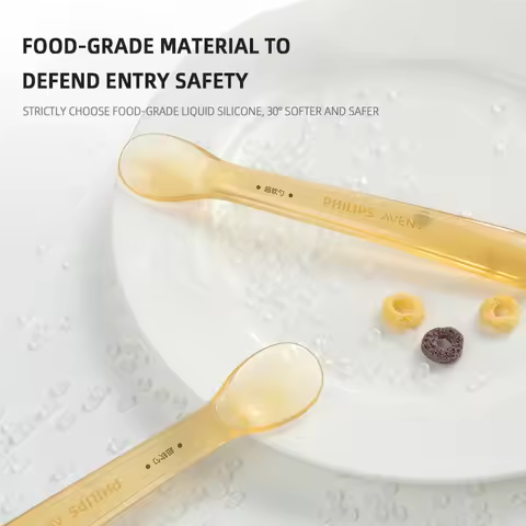 PHILIPS AVENT Silicone Toddler Spoon Cutlery Soft Safe for Complementary Food Water & Medicine – Gen
