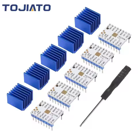 1-5pcs TMC2208 3D Printer Stepper Motor Driver, TMC2208 V1.2 Stepper Driver Module with Heat Sink Sc