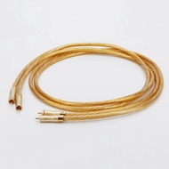 Pair 8N OCC Silver Plated Signal Cable Gold RCA Audio Cable 2RCA to 2RCA Audio Cable for Amplifier D