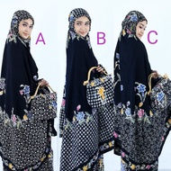 Mukena Batik Pekalongan Encim Hitam Kain Rayon Super