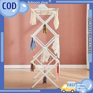 Drying Rack Retractable Floor Foldable Clothes Hanger Multi-layer Shoe Rack Space Saver