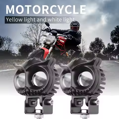 Led Motorcycle Headlight Work Light Owl 6000K 3500K White Yellow Driving Fog Lights Car UTV Truck Of