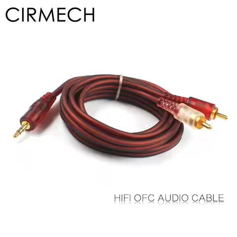 CIRMECH 3.5mm to 2 RCA Audio Cable RCA Jack Cable 2 RCA male to 3.5 male Aux Cable for Home Theater 