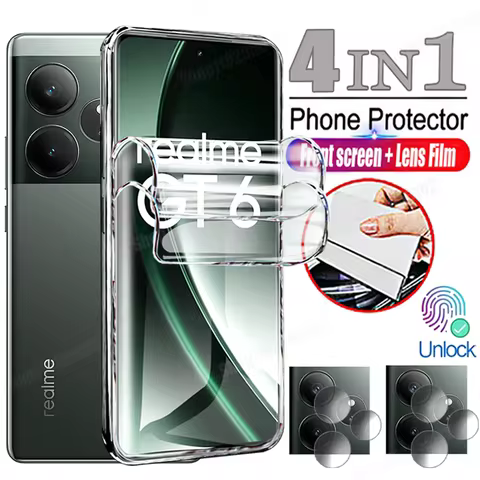 4IN1 Hydrogel Film For Realme GT 6T NEO 5 3T 2T Master GT 7 Pro Camara Screen Protector For Realme N