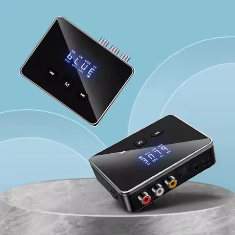 BT 5.4 Transmitter Receiver with RCA 3.5mm AUX & Display BT Adapter Wireless Adapter for TV/Car/PC/H