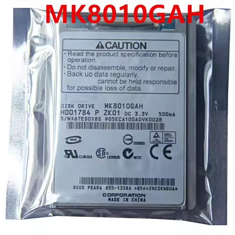 Original New HDD For Toshiba IPOD VIDEO 80GB CE/ZIF 1.8" 2MB 4200RPM For Internal HDD For Notebook H