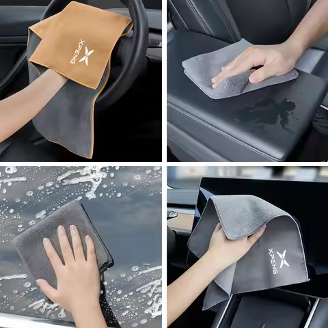 For Xpeng G6 G7 G9 X9 P7 P7i P5 G3 F30 Car Wash Towel Double-Sided Water Absorption Clean Cloth Inte