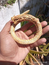 Gelang akar bahar putih/Gelang akar bahar ukir naga