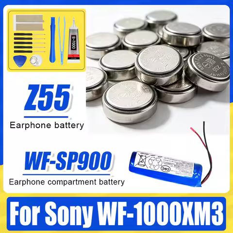 New Z55 Battery For Sony WF-1000XM3 WF-1000X WF-SP900 WF-SP700N TWS Earbuds Earphone CP1254 Battery 