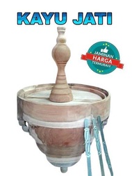 TEBOK HOLOPET FLAT PLECI UK23CM Kayu Jati Makanan Burung