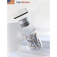 美國 cup mystery 卡通創意宇航員雙層玻璃杯帶茶隔車載商務水杯