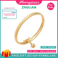 [BG5028] Gelang Tangan KANAK-KANAK LICIN ZHULIAN Gold Plated Bangle Jewellery Emas Saduran gelang zh